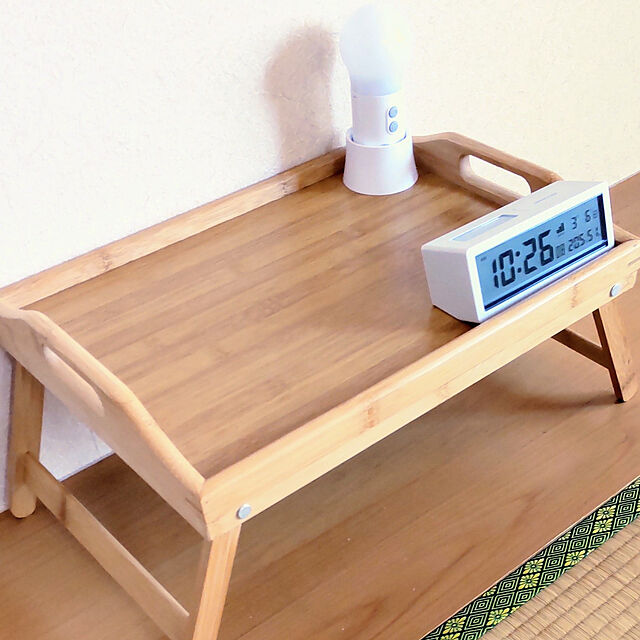 usaoの-KKTONER ちゃぶ台 竹製折りたたみベッドトレーテーブル 折りたたみ式デスク 折り畳み脚 絵画ノートパソコン 軽食朝食トレイテーブル 膳 Ｓサイズ （自然色）の家具・インテリア写真