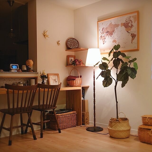 anri193のSONORITE(ソノリテ）-寄木風のおしゃれな「世界地図」ポスター A1サイズ 英語＆日本語表記 室内用 知育ソノリテの家具・インテリア写真