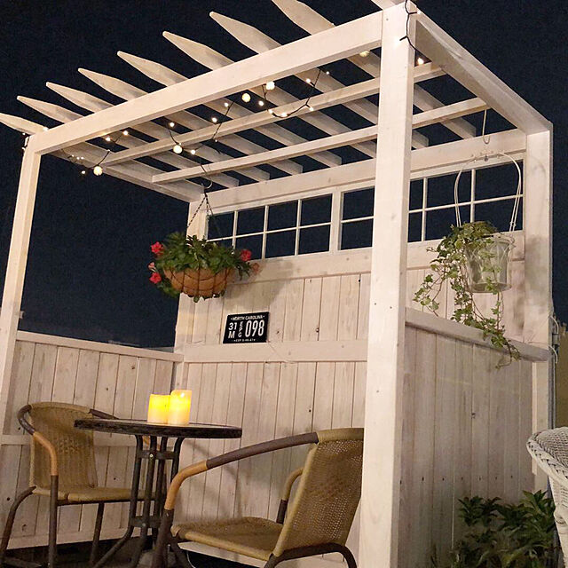 r_6cafeの-ガーデンテーブルセット パラソル ラタン調チェアー2脚付き 4点セット おしゃれ 庭 テラスの家具・インテリア写真