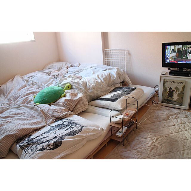 yumiの無印良品-洗いざらしの綿抗菌洗えるキルティングラグ／ベージュの家具・インテリア写真