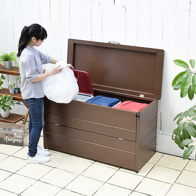 写真付きレビュー ゴミ箱 屋外 大容量 大型 分別 カラスよけ Db 125n ダストボックス ダストストッカー 屋外用ゴミ箱 ゴミステーション おしゃれ 山善 Yamazen ガーデンマスター 送料無料 の通販商品 口コミ情報 Roomclipショッピング