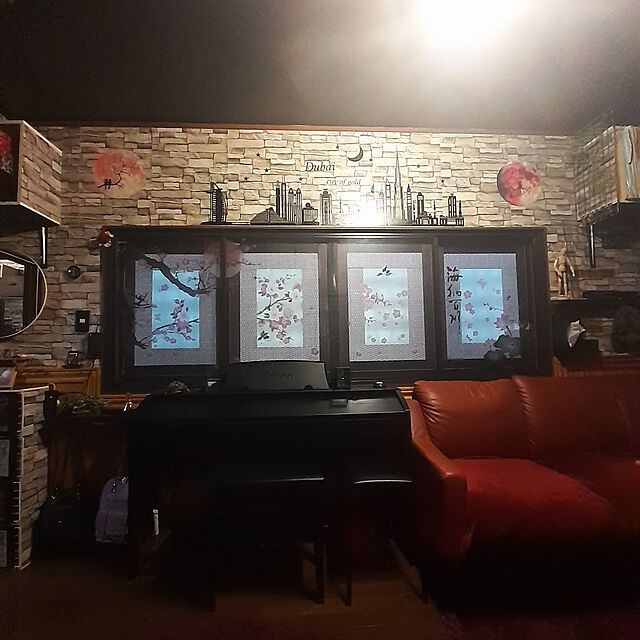 kiraの-ドバイシティ蛍光ウォールステッカー夜光グロー暗闇で光る夜ビニール取り外し可能な壁画家の装飾デカールの家具・インテリア写真