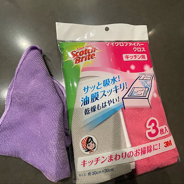 RENAの-3M スコッチブライト マイクロファイバークロス キッチン用(3枚入*2コセット)【スコッチブライト(Scotch Brite)】の家具・インテリア写真