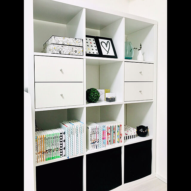 makiのイケア-IKEA・イケア　書棚・本棚　KALLAX (カラックス)   インサート 引き出し2段, ホワイト, 33x33 cm (203.518.79)の家具・インテリア写真