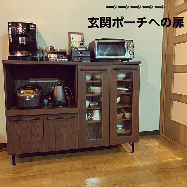 写真付きレビュー】食器棚 ロータイプ スリム 電子レンジ台 キッチン 