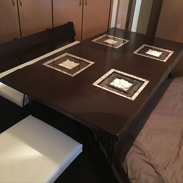 shinjiroの-マメてりあ 鉄脚 トライアングル アイアンレッグ DIY テーブル脚 4本セット ツヤ消し黒 アンティーク ビンテージ 黒 ブラックの家具・インテリア写真