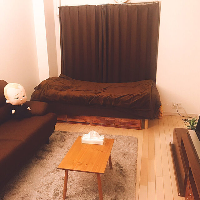 yu----のニトリ-3人用布張りソファ(キャッツ3 TBL) の家具・インテリア写真