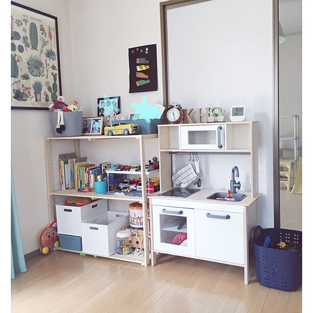 pi-chanのニトリ-ランドリーバスケット ボルカM(BL) の家具・インテリア写真