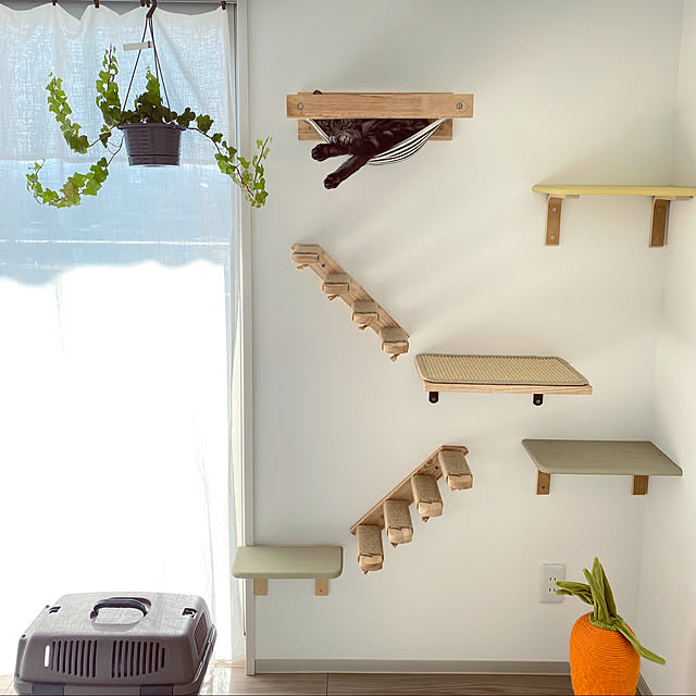 tomopiのFUKUMARU-FUKUMARU 壁掛け式猫用ステップ キャットウォーク 木製 取り付け簡単の家具・インテリア写真