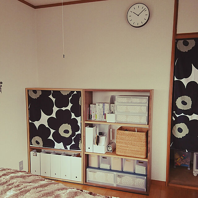 kotsukotsuの無印良品-スタッキングシェルフ・ワイド・３段・ウォールナット材の家具・インテリア写真