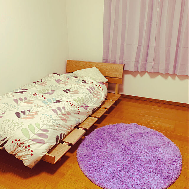 babynailのニトリ-シングル/セミダブルベッドフレーム(フレイ LBR) の家具・インテリア写真