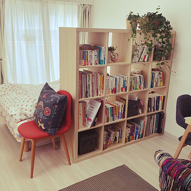 Shizukaのイケア-IKEA・イケア　書棚・本棚　KALLAX (カラックス)  シェルフユニット, ホワイトステインオーク調(503.629.18)の家具・インテリア写真