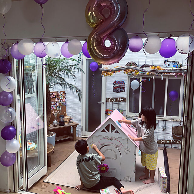 Yukoの-バルーン 風船 60個 きらきら紙吹雪風船 セッ誕生日 飾り 付け 風船 紙吹雪風船 ラテックス風船 バルーン パーティー お誕生日会 結婚式 飾り付け (紫の)の家具・インテリア写真