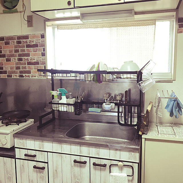 mikiのBUBM-BUBM ステンレス鋼 水切りラック シンク上 調整可能(65-85cm) 食器乾燥 水切りかご 皿乾燥 キッチン 収納棚の家具・インテリア写真