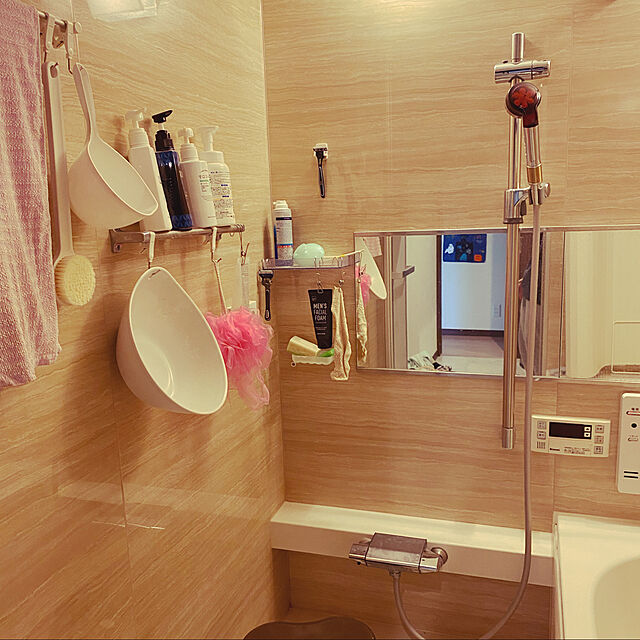 ri----saのリッチェル-リッチェル 湯おけ ホワイト 3100ml 洗面器 アライス湯おけ_フック穴付き_乾きやすい_日本製 抗菌加工の家具・インテリア写真