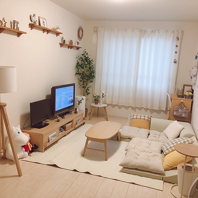 pau-eluの-【日本製】ふわふわクッションのコーナーローソファー３点セット ソファー, Sofas（ニッセン、nissen）の家具・インテリア写真