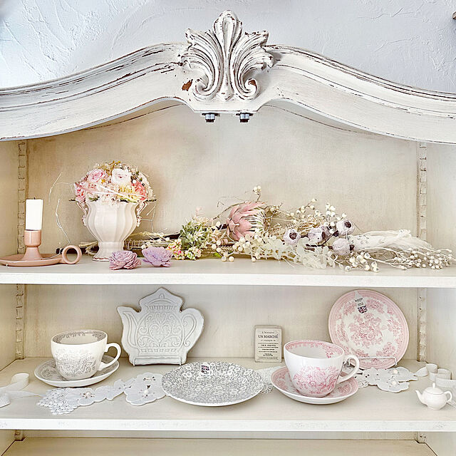 Re_の-バーレイ ピンク アジアティックフェザンツ ブレックファースト カップ ソーサー 陶器 イギリス製 食器 Burleigh 花柄 洋食器 大きめ 英国の家具・インテリア写真