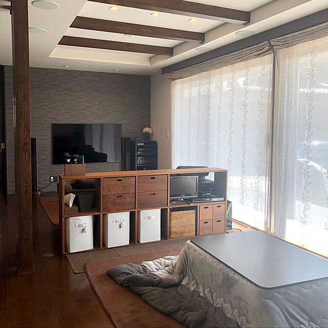 haruhirisuの無印良品-無印良品 スタッキングチェスト 引出し 2段 ウォールナット材 幅37×奥行28×高さ37cm 良品計画の家具・インテリア写真