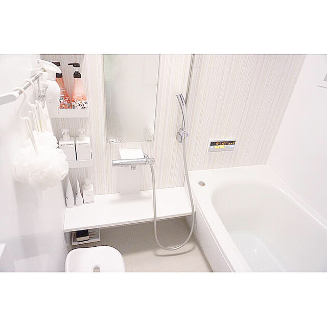 samisoの-ハユール バス用品3点セット ( 湯おけ + 手おけ + 風呂椅子 座面高さ19cm ) ホワイトの家具・インテリア写真