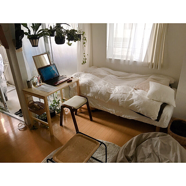warashibeの無印良品-ポリエステルわた洗えるクッションの家具・インテリア写真