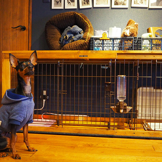 crazyhatの-ペットサークル 小型犬 スライドドア リッチェル木製 スライドサークル レギュラーサイズ 犬 犬用 ペット ペット用 伸縮 ハウス サークル お手入れ簡単 サイズ調整可能 スライドドア 室内犬 ゲート ゲージの家具・インテリア写真