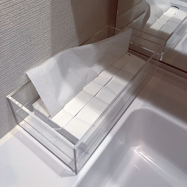 shibamiの無印良品-無印良品　アクリルティシューボックス　約幅２６×奥行１３×高さ７ｃｍの家具・インテリア写真