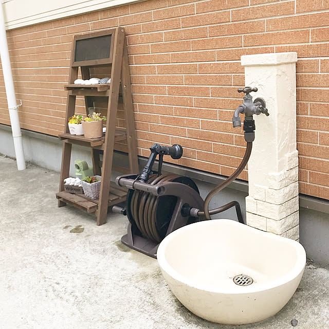 satotoの-立水栓セット 水栓柱　エーゲ　蛇口1口　3点セット(柱+パン+蛇口)　ウォーター ガーデンの家具・インテリア写真