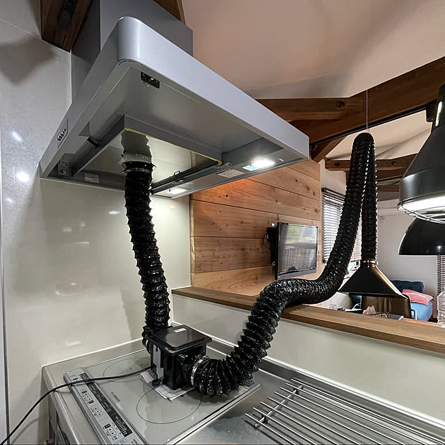 写真付きレビュー Ooppen ダクトコネクター ストレートパイプフランジ 換気システム用 ダクトホース アルミダクトホース用配管部品 ブラック 150mm の通販商品 口コミ情報 Roomclipショッピング