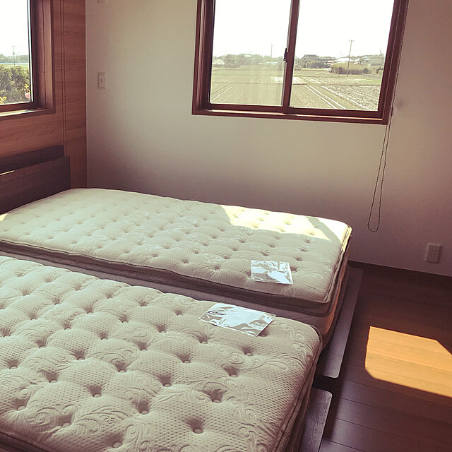 Yumi-springのニトリ-セミダブル宮付きベッドフレーム(モード MBR) の家具・インテリア写真