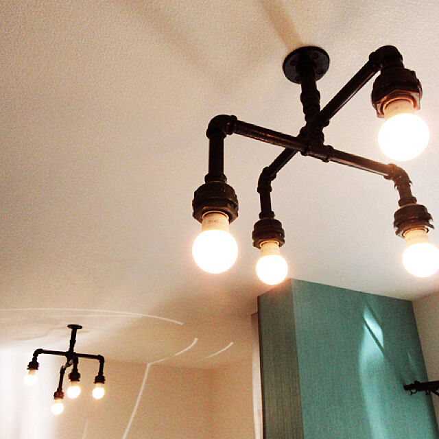 Bcubeの-照明 天井 シーリングランプ おしゃれ かわいい リフォーム 交換 DIY インテリア ガス管 アイアン 幅41×高36.5cm INK-1003003Hの家具・インテリア写真