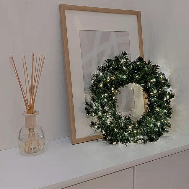 _____mhomeの-クリスマスリース　LED ライト　イルミネーション 50cm　240球ツインクルライスLEDライト 綺麗 おしゃれの家具・インテリア写真