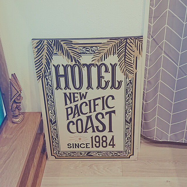 NAOKIのKEYSTONE-サインアートボード「HOTEL NEW PACIFIC COAST／ホテル」（Lサイズ：70×50cm） ／チョークアート／看板／インテリア／アメリカン雑貨／の家具・インテリア写真