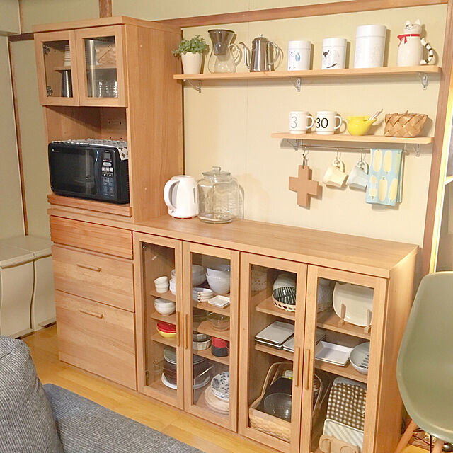 anの-食器棚 北欧 シンプル ナチュラル 西海岸 木製 おしゃれ 送料無料 日本製 Rekit Bセットの家具・インテリア写真