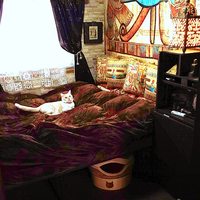 kobakissaのはビジネス-パピルスのエジプトの女神イシスの飾り枕カバークッションケースクリスマスソファ用枕カバー寝室車の装飾18 x 18インチの家具・インテリア写真