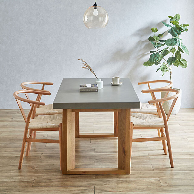 KAGUCOCOのKAGUCOCO-テーブル単品 テーブルのみ 幅160 ガレット コンクリート柄 セメント柄 ダイニング 4人掛け ダイニングテーブル 選べる脚 グレージュの家具・インテリア写真