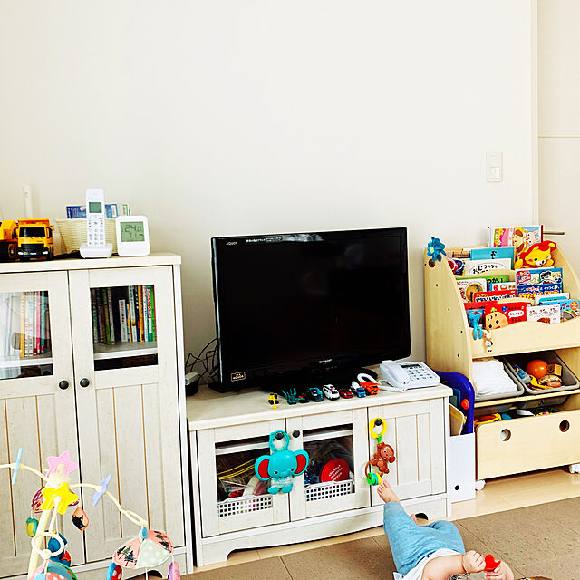 hiromiの-絵本棚 おもちゃ箱 大容量 スリム 収納 ボックス かわいい 子供部屋 おしゃれ マガジンラック ディスプレイ リビング 知育玩具 モンテッソーリ 教科書の家具・インテリア写真