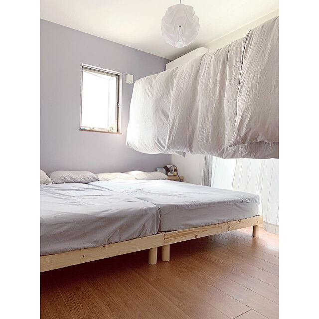 chimの-15日P14%〜 ベッド シングル すのこベッド ベッドフレーム 高さ調節 収納 おしゃれ シングルベッド ローベッド スノコベッド 白 木製 すのこ ベットの家具・インテリア写真