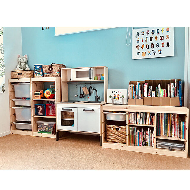 tmsoのイケア-IKEA イケア 収納セット 子供部屋 TROFAST パイン材 ホワイト 通販 991.026.60の家具・インテリア写真