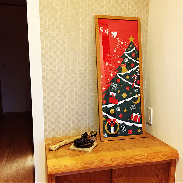 shimaの-手ぬぐい 手拭い メール便対応 四季彩布 12月 クリスマス 日本製（MADE IN JAPAN)冬 クリスマスツリー もみの木"四季彩布12月クリスマス日本製（MADEINJAPAN)冬クリスマスツリーもみの木"の家具・インテリア写真