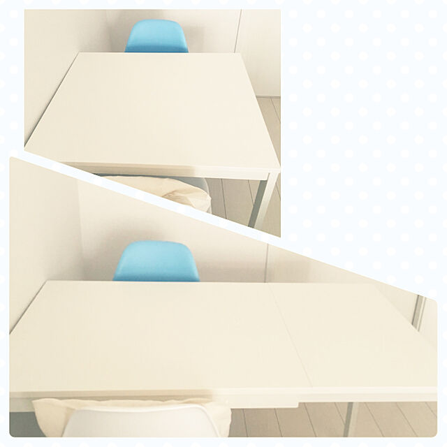 chihiroのイケア-【IKEA -イケア-】ikea テーブル VANGSTA -ヴァングスタ- 伸長式テーブル ホワイト 80/120x70 cm 2〜4人用 (403.751.29)の家具・インテリア写真