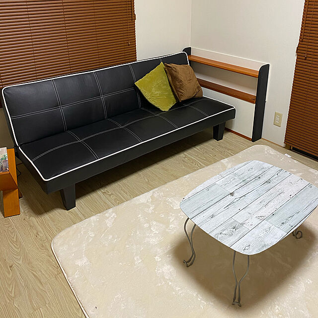 Mugiのミヤグチ企販-折りたたみテーブル ローテーブル 猫脚 ちゃぶ台 折れ脚 幅70×奥行50×高さ35cm ホワイト TKM-7401WHの家具・インテリア写真