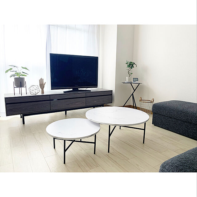 _____huu.08の-■20時~P5倍■ テレビボード 180 アイアン 完成品 木製 TV台 テレビボード 幅180cm ロータイプ ローボード TVボード32型 40型 42型 60型 北欧 キャビネット ボード ダークグレー【超大型】の家具・インテリア写真