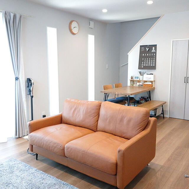AgU15のニトリ-2人用本革ソファ(ボルトン2 MBR) の家具・インテリア写真