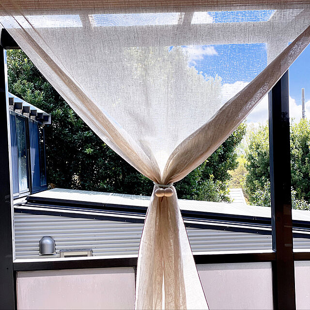 kabu10のKOSMU-リネンカーテン（幅100㎝・リップルハーフタイプ・2枚組両開き）＿Seashell（シーシェル）オーダーカーテンの家具・インテリア写真