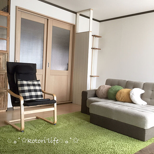 kotoriのイケア-IKEA・イケア　POANG・ポエング アームチェア　バーチ材突き板　 ランスタ ブラック　（791.256.67）の家具・インテリア写真