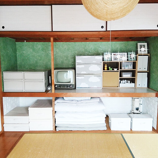 niko3の無印良品-無印良品 パルプボードボックスキャスター付 ベージュ（タテヨコ仕様） 幅76×奥行29×高さ64cm 良品計画の家具・インテリア写真