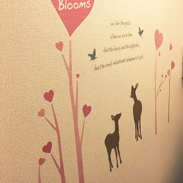 Komomoの-ウォールステッカー ラブブルーム ピンク ハート バンビ LOVE 北欧 インテリア 子供 ウォールシール 壁紙シール リビング DIY 雑貨の家具・インテリア写真
