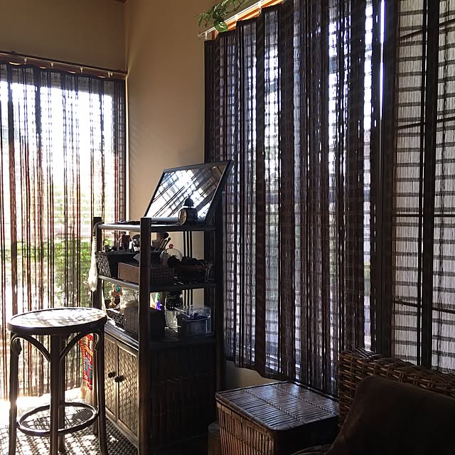 cocotaiの-竹カーテン　 アッシュブラウン色幅100x丈178cm　2枚組の家具・インテリア写真