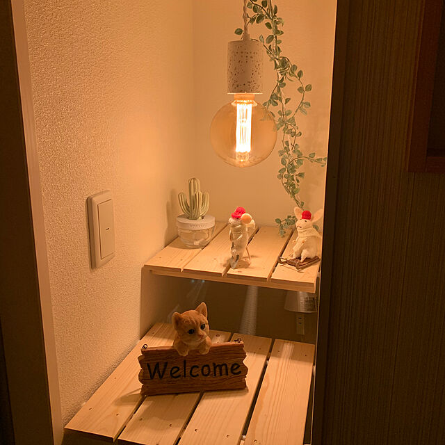 kabochaのニトリ-LEDアンティークライト(E26口金 20W相当 G125-1AB) の家具・インテリア写真