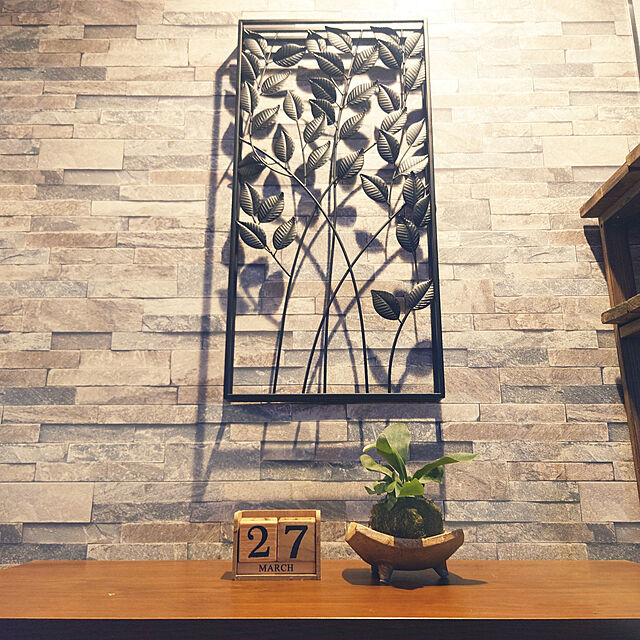 Yukikoのかわ畑貿易-アイアン 壁飾り ウォールアートパネル ブラックリーフ 2105TSF006の家具・インテリア写真